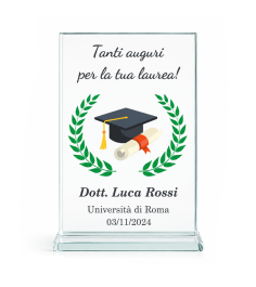 Regalo Laurea: Trofeo in Vetro Personalizzabile